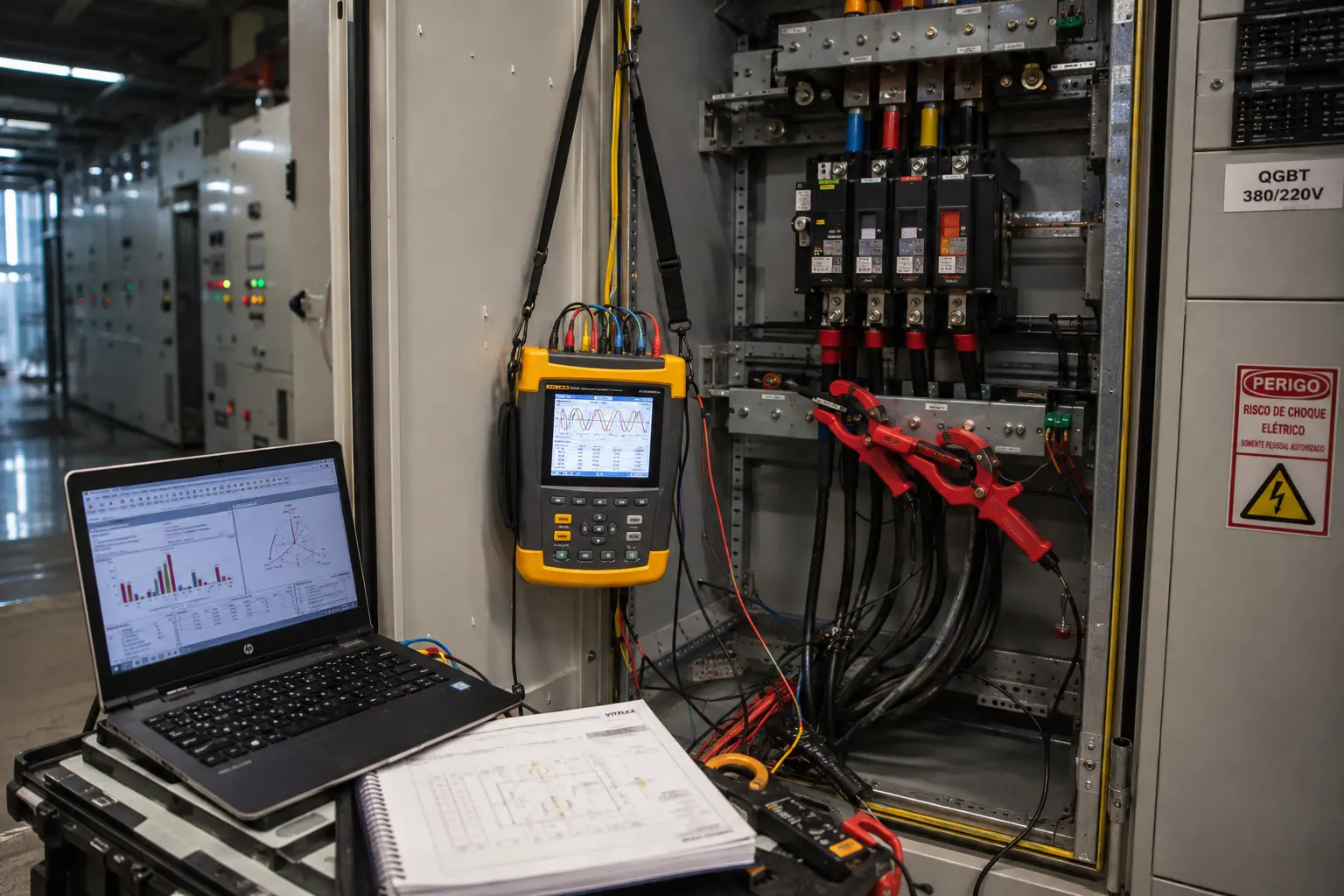 Analisador de energia em medi&ccedil;&atilde;o el&eacute;trica
